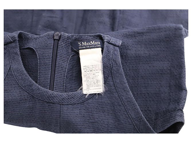 Autre Marque 'S Max Mara Halter Dress in Navy Blue Cotton - view 4
