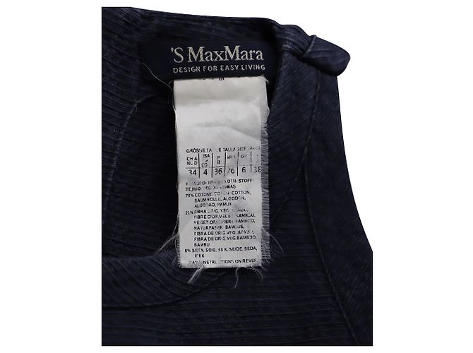 Autre Marque 'S Max Mara Halter Dress in Navy Blue Cotton - view 5