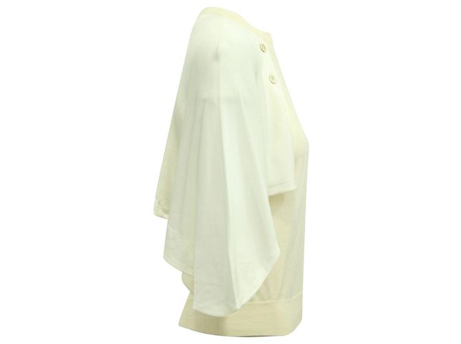 Blusa Chloé Cape Effect em Lã Ecru Branco - vista 2