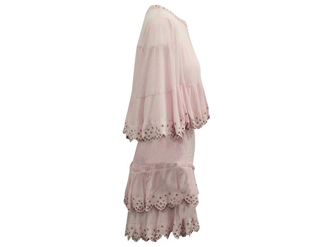 Conjunto Saia e Top Ilhós Isabel Marant em Algodão Rosa - vista 2