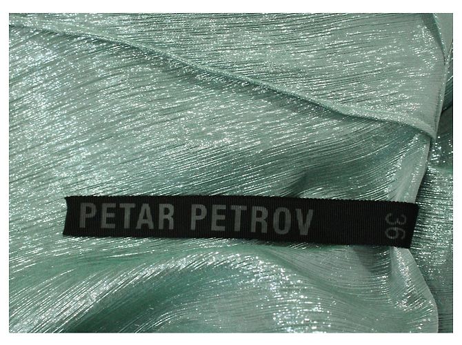 Petar Petrov gefütterte Knotendrapierte Bluse aus hellblauer Seide - Ansicht 4