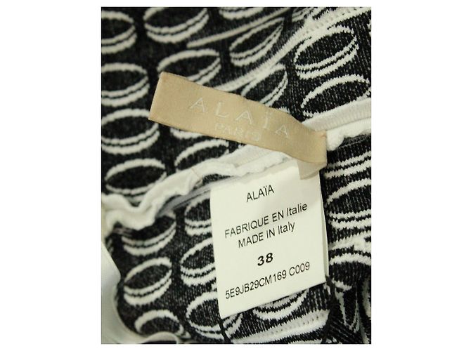 Alaïa Falda Alaia de Punto con Volantes Verticales en Viscosa Blanca Blanco - vista 4