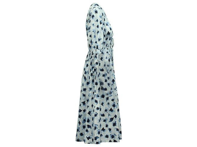 Vestido Midi Altuzarra Donrine de Algodón Azul con Estampado Floral - vista 2