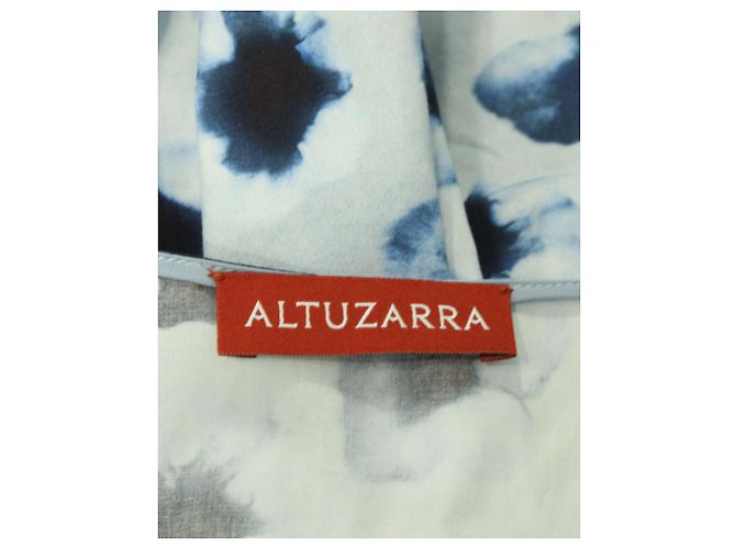 Vestido Midi Altuzarra Donrine de Algodón Azul con Estampado Floral - vista 4