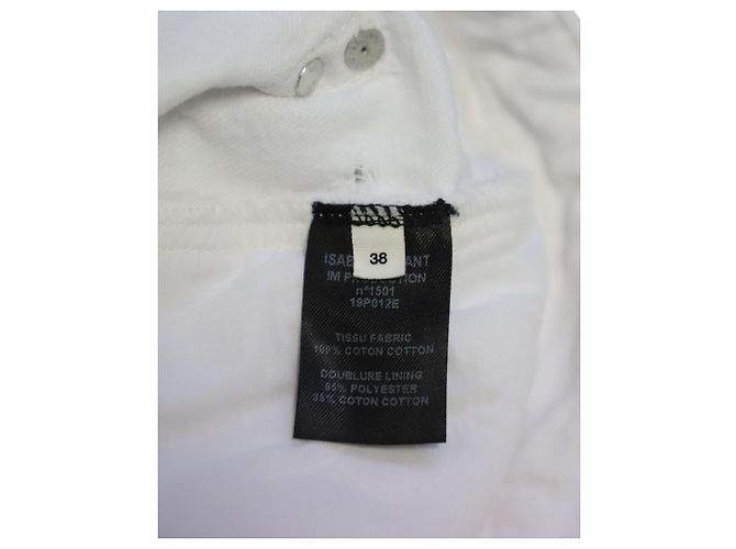 Isabel Marant Etoile Bermuda Distressed em Denim Branco de Algodão - vista 7