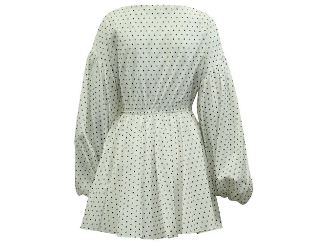 Autre Marque Minivestido estampado Olympia de algodón blanco de Caroline Constas - vista 3