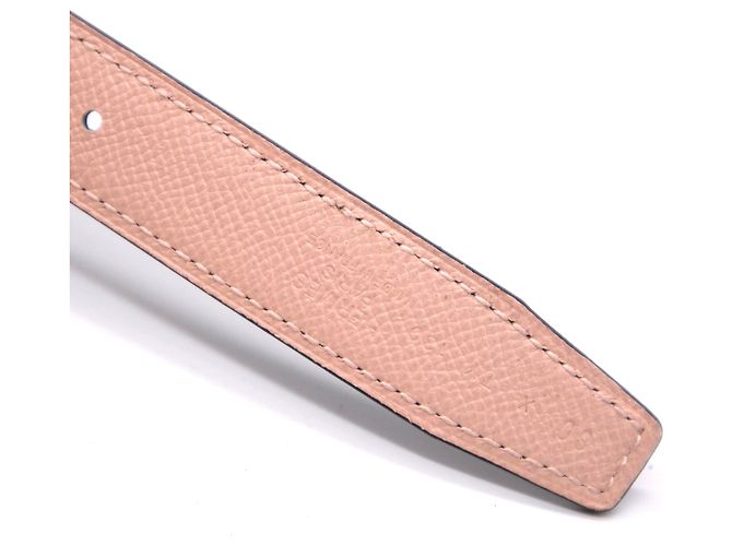 Hermès Constance H Gürtel aus reversiblem Leder Rosa Schwarz 24mm Größe 80 Pink - Ansicht 11