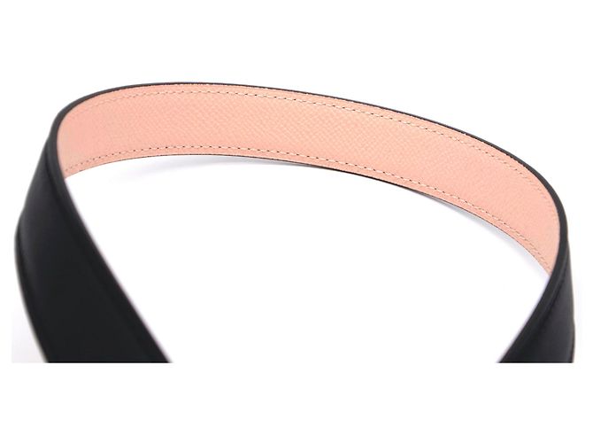 Hermès Constance H Gürtel aus reversiblem Leder Rosa Schwarz 24mm Größe 80 Pink - Ansicht 8