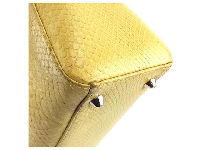 Dior Lady Umhängetasche aus gelbem Pythonleder - Ansicht 5