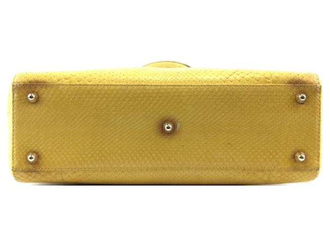 Dior Lady Umhängetasche aus gelbem Pythonleder - Ansicht 6