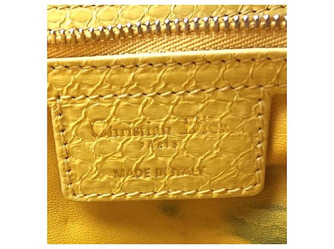 Dior Lady Umhängetasche aus gelbem Pythonleder - Ansicht 9
