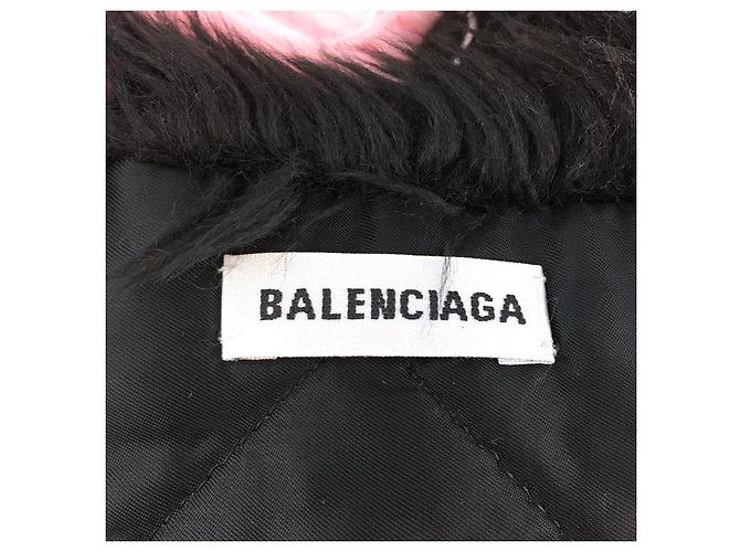 Day Sciarpa Balenciaga Oversize in finta pelliccia con logo nero rosa - vista 15