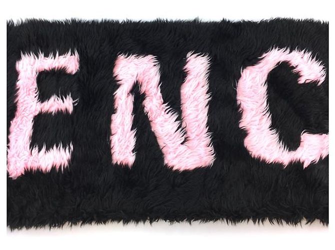 Day Sciarpa Balenciaga Oversize in finta pelliccia con logo nero rosa - vista 2