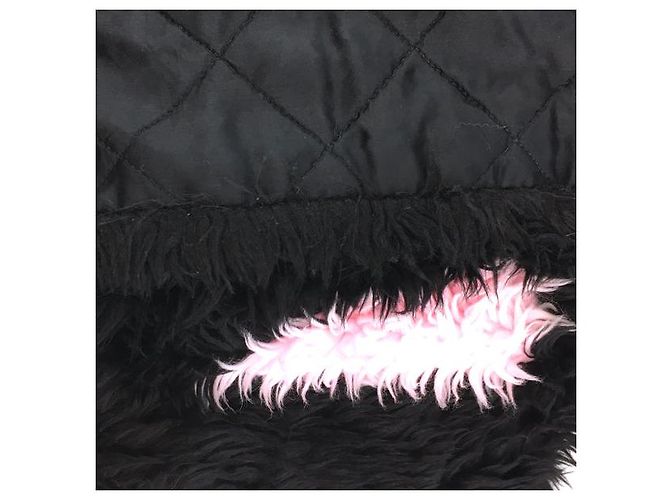 Day Sciarpa Balenciaga Oversize in finta pelliccia con logo nero rosa - vista 9