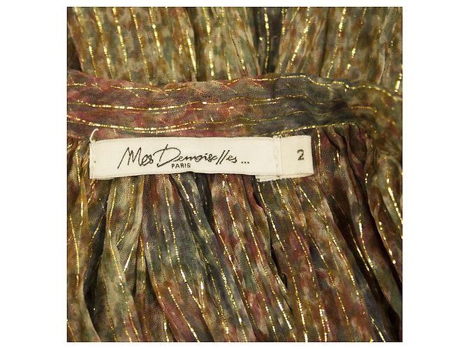 Mes Demoiselles ... Mes Demoiselles Multicolore w. Top camicetta a tunica Boho a righe dorate s.2 - vista 3