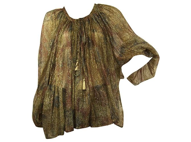 Mes Demoiselles ... Mes Demoiselles Multicolore w. Top camicetta a tunica Boho a righe dorate s.2 - vista 6