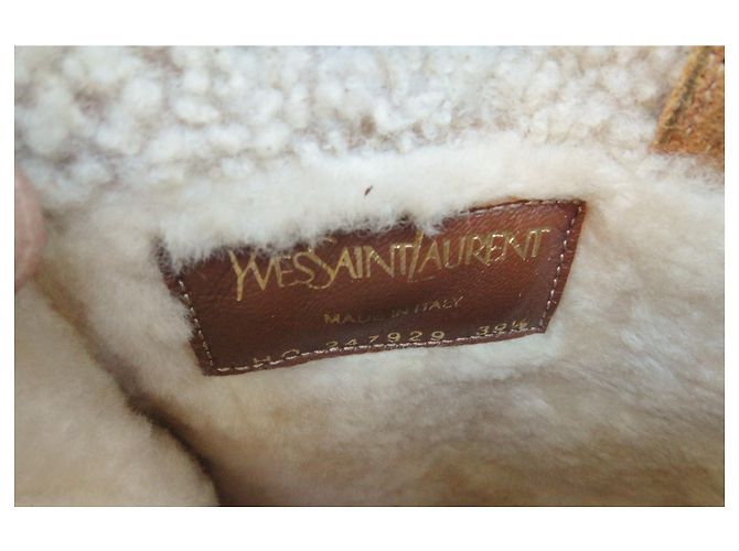 Stivali foderati di Yves Saint Laurent 39,5 Marrone chiaro - vista 3