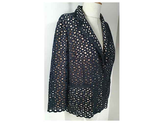 Blazer Jaeger Nero in Seta e Cotone - vista 2