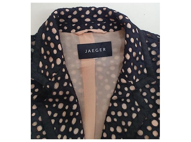 Blazer Jaeger Nero in Seta e Cotone - vista 5
