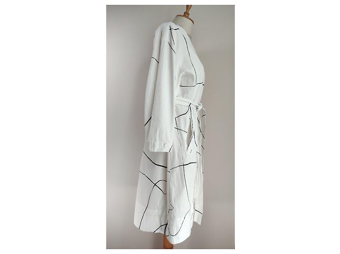 Bitte Kai Rand Kimono Mantel Kleid Schwarz Weiß Viskose - Ansicht 4