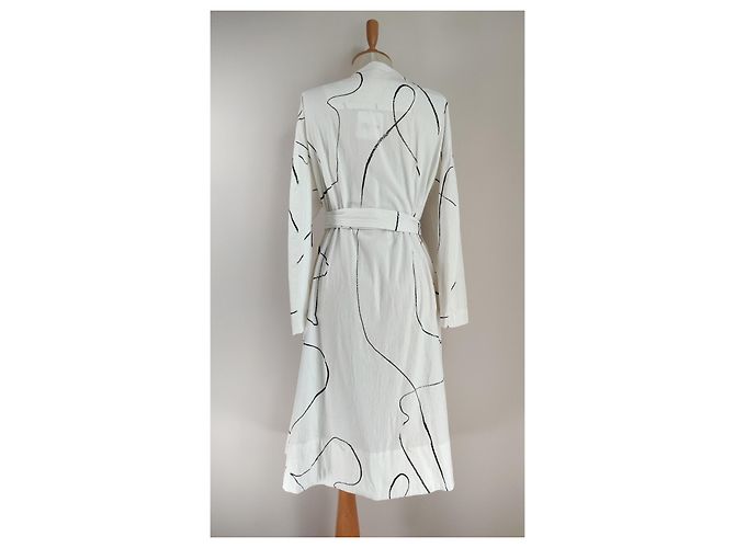 Bitte Kai Rand Kimono Mantel Kleid Schwarz Weiß Viskose - Ansicht 5