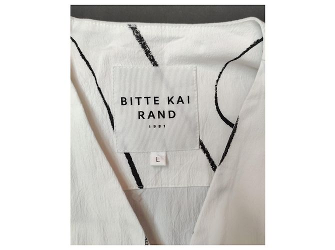 Bitte Kai Rand Kimono Mantel Kleid Schwarz Weiß Viskose - Ansicht 6