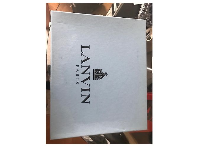 Botines Lanvin de ante negro con cadena dorada Talla 37 - vista 10