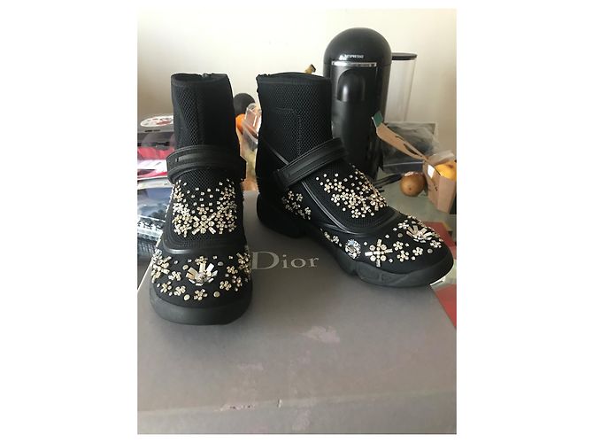 Dior Fusion Sneaker Schwarz mit Kristallen Größe 37 - Ansicht 2