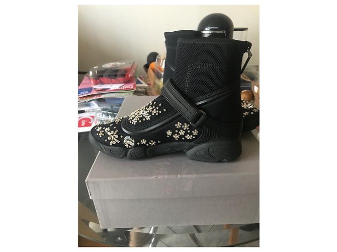 Dior Fusion Sneaker Schwarz mit Kristallen Größe 37 - Ansicht 3