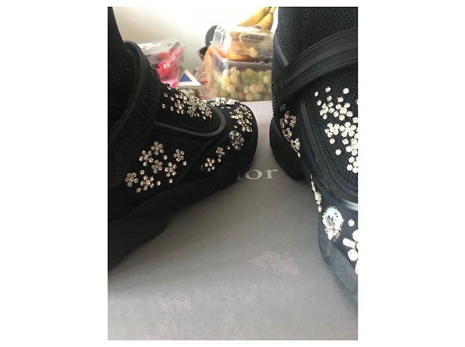 Dior Fusion Sneaker Schwarz mit Kristallen Größe 37 - Ansicht 6