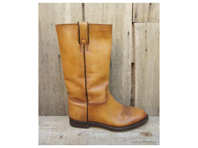 Botas Western Gucci de cuero marrón claro 37,5 FR - vista 4