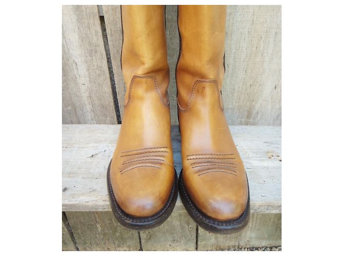 Botas Western Gucci de cuero marrón claro 37,5 FR - vista 6