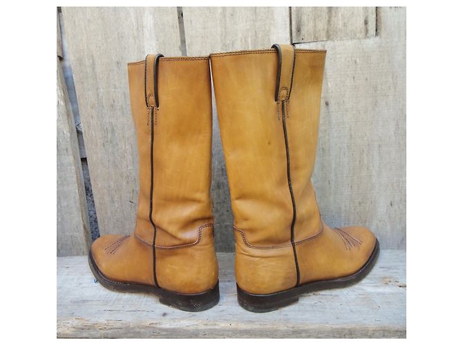 Botas Western Gucci de cuero marrón claro 37,5 FR - vista 7