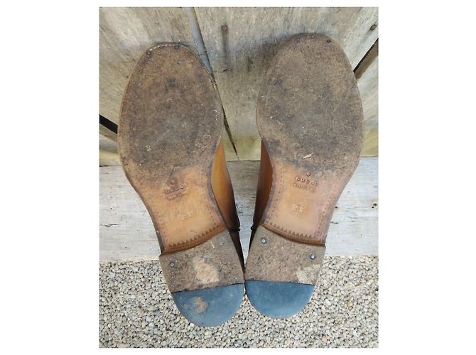 Botas Western Gucci de cuero marrón claro 37,5 FR - vista 8
