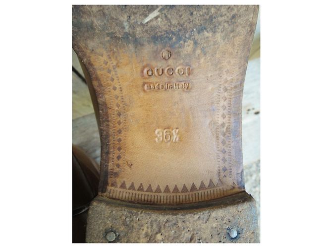 Botas Western Gucci de cuero marrón claro 37,5 FR - vista 9