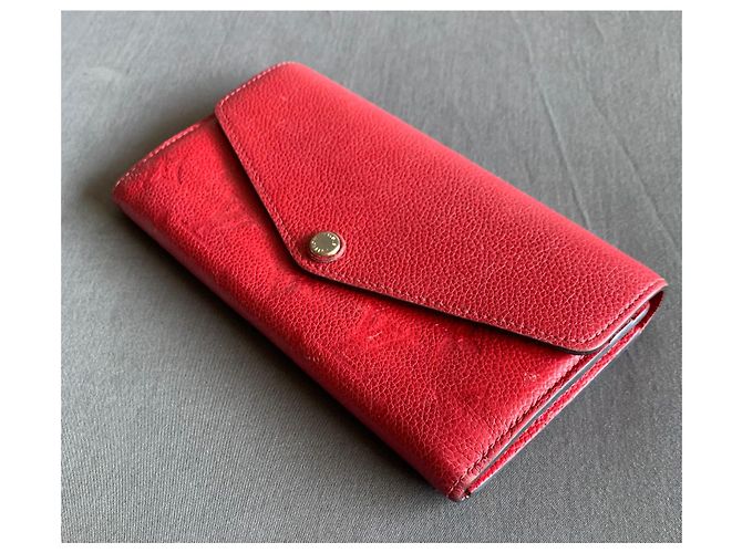 Louis Vuitton Sarah Geldbörse Rotes Empreinte Leder - Ansicht 7