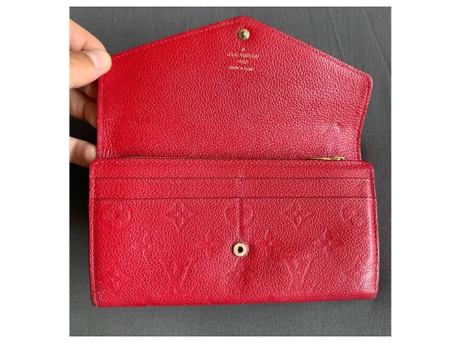 Louis Vuitton Sarah Geldbörse Rotes Empreinte Leder - Ansicht 8