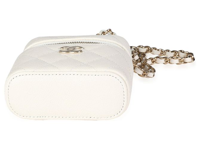 Vanity Mini Estojo Chanel Creme Caviar Acolchoado Branco - vista 3