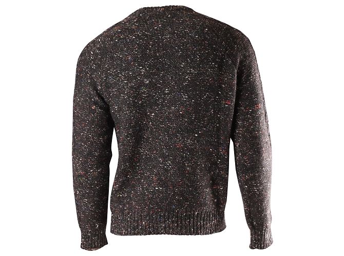 Autre Marque Herr P. Donegal-Pullover mit Zopfmuster aus grauer Merinowolle - Ansicht 3