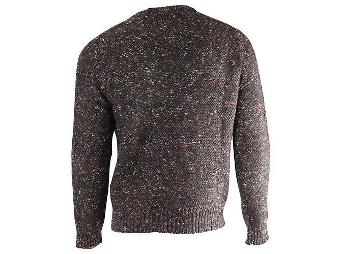 Autre Marque Herr P. Donegal-Pullover mit Zopfmuster aus grauer Merinowolle - Ansicht 4