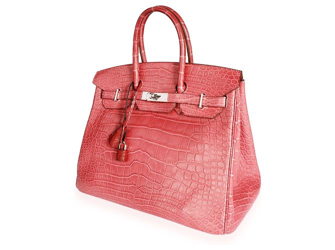 Hermès Hermes Bois De Rose Matt Alligator Birkin 35 PHW Rot - Ansicht 3