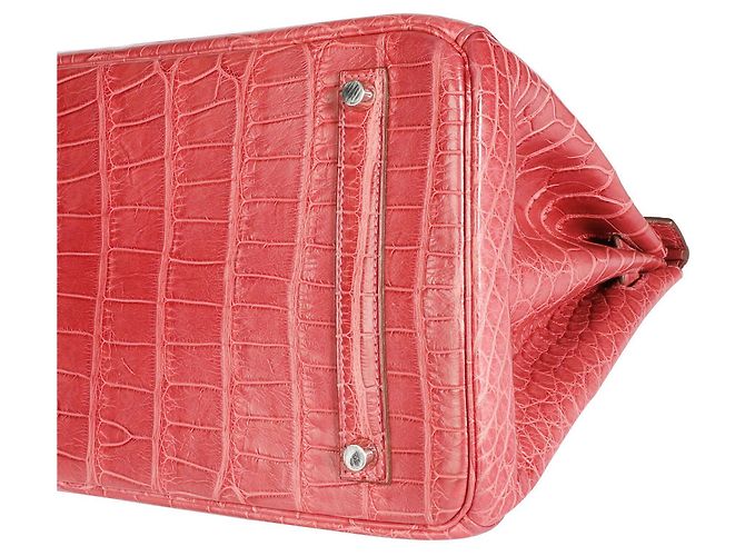 Hermès Hermes Bois De Rose Matt Alligator Birkin 35 PHW Rot - Ansicht 5