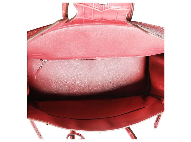 Hermès Hermes Bois De Rose Matt Alligator Birkin 35 PHW Rot - Ansicht 7