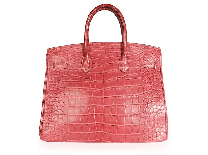 Hermès Hermes Bois De Rose Matt Alligator Birkin 35 PHW Rot - Ansicht 8