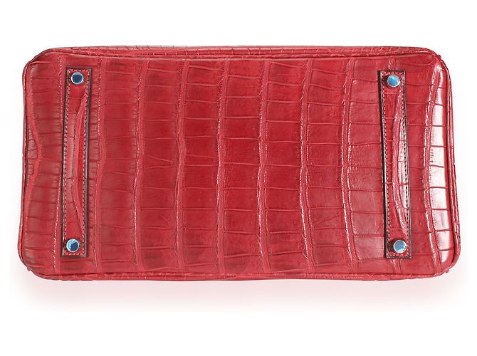 Hermès Hermes Rouge H Matte Porosus Coccodrillo Birkin 35 PHW Rosso - vista 4