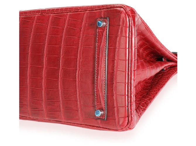 Hermès Hermes Rouge H Matte Porosus Coccodrillo Birkin 35 PHW Rosso - vista 7