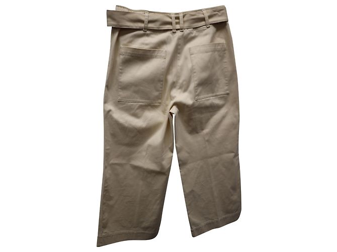 Calça Proenza Schouler com cinto em algodão bege - vista 2