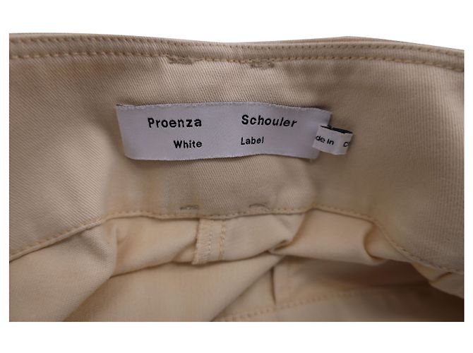 Calça Proenza Schouler com cinto em algodão bege - vista 3