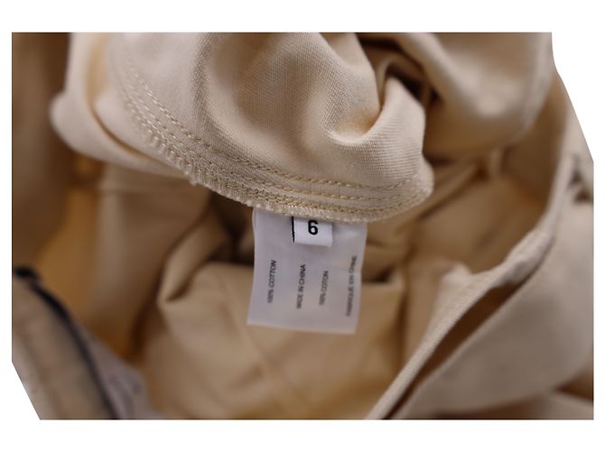 Calça Proenza Schouler com cinto em algodão bege - vista 4