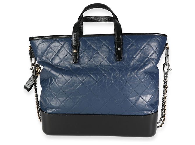 Chanel Black & Blue Gestepptes Kalbsleder Große Gabrielle Einkaufstasche - vista 2
